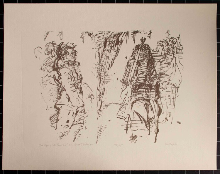 Bernt Wilke - Der Oper Der Feuerring von Awet Terterjan (1967) - Lithografie - 1977