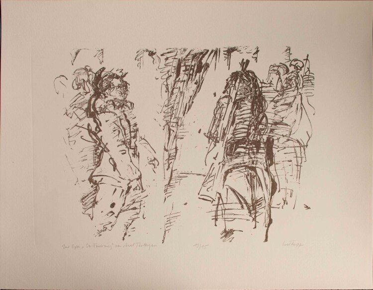 Bernt Wilke - Der Oper Der Feuerring von Awet Terterjan (1967) - Lithografie - 1977
