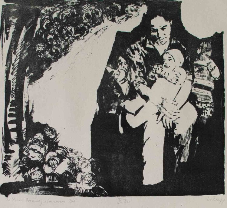 Bernt Wilke - Zu Werner Bräunig "Aus unserer Zeit" (1970) - Holzschnitt - 1977