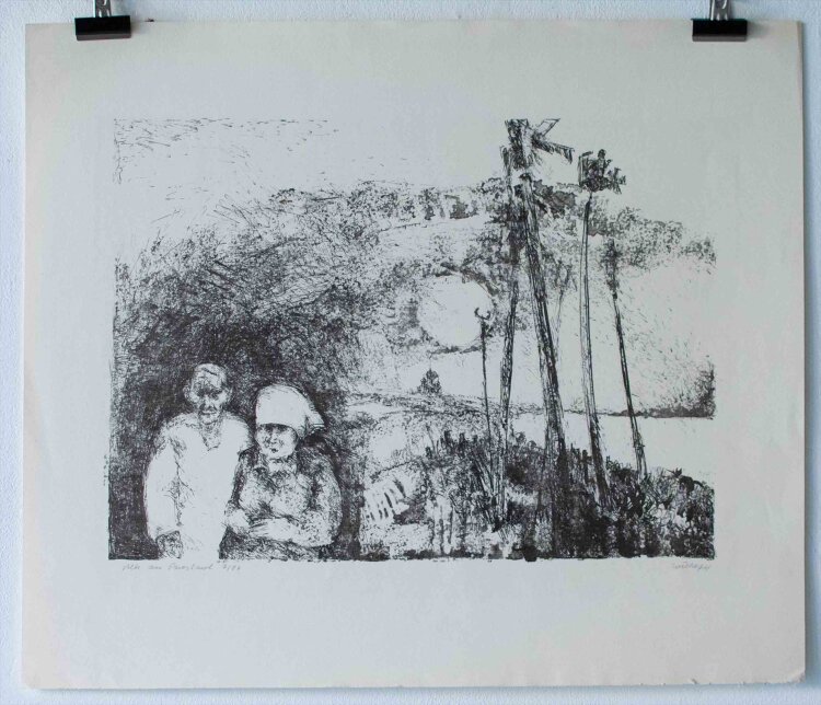 Bernt Wilke - Alte aus Pereslawl (Russland) - Lithografie - 1974