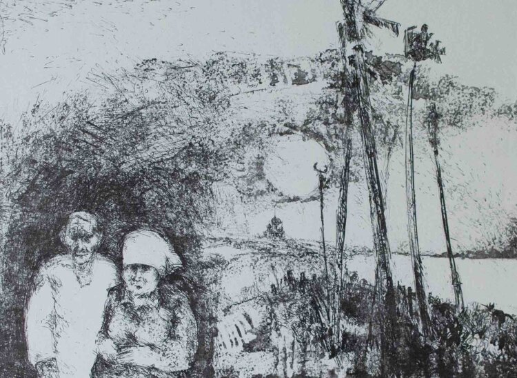 Bernt Wilke - Alte aus Pereslawl (Russland) - Lithografie...