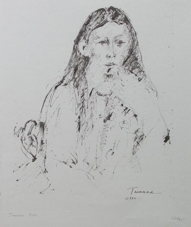 Bernt Wilke - Tamara - Lithografie - 1975