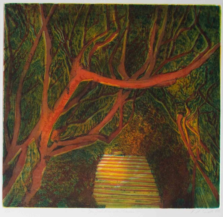 Helga Haas Wirth - Der Jahrhundertbaum - Farbradierung - 2000