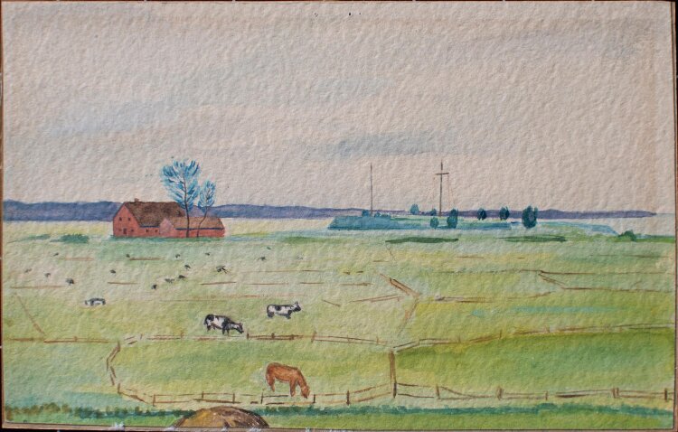 Unbekannt - Schwedenschanze bei Peenemünde, Usedom - Aquarell - 1937