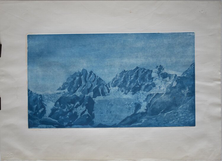 Ermes Volpe - Gebirgslandschaft - Aquatinta - 1994