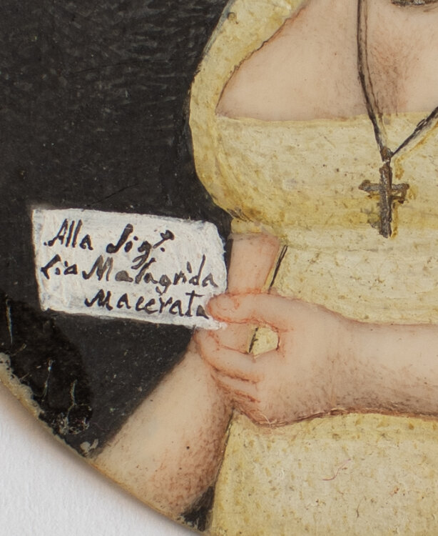 Miniatur Portrait Dame Italien Frauenporträt Malagrida Macerata 19. Jh.