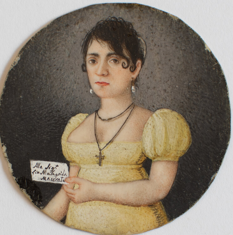 Miniatur Portrait Dame Italien Frauenporträt...