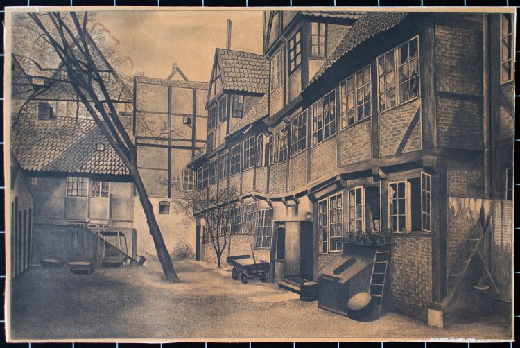 unbekannt - Hamburg Glashof Großer Bäckergang - 1946 - Zeichnung