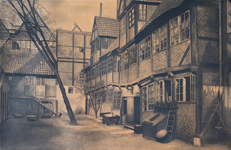 unbekannt - Hamburg Glashof Großer Bäckergang - 1946 - Zeichnung