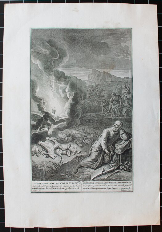 Joseph Mulder - Abram Gen. 15/12. Schlaf und Schrecken - Kupferstich - 1720-1728