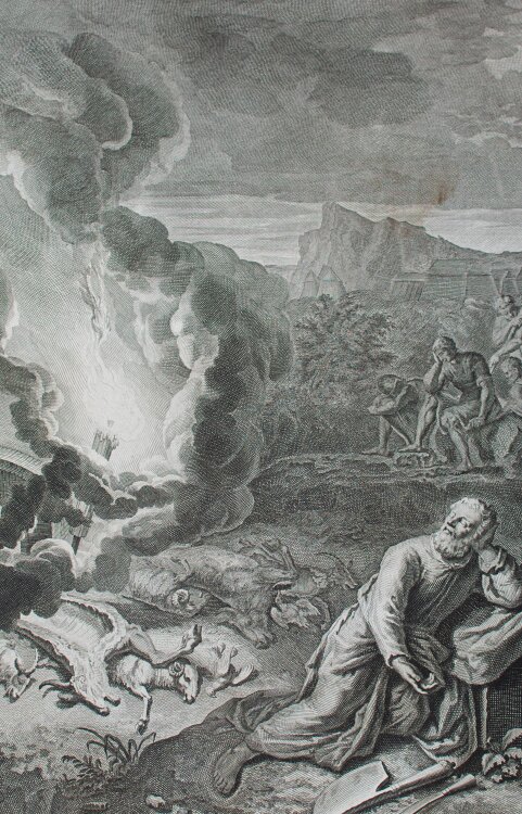 Joseph Mulder - Abram Gen. 15/12. Schlaf und Schrecken - Kupferstich - 1720-1728