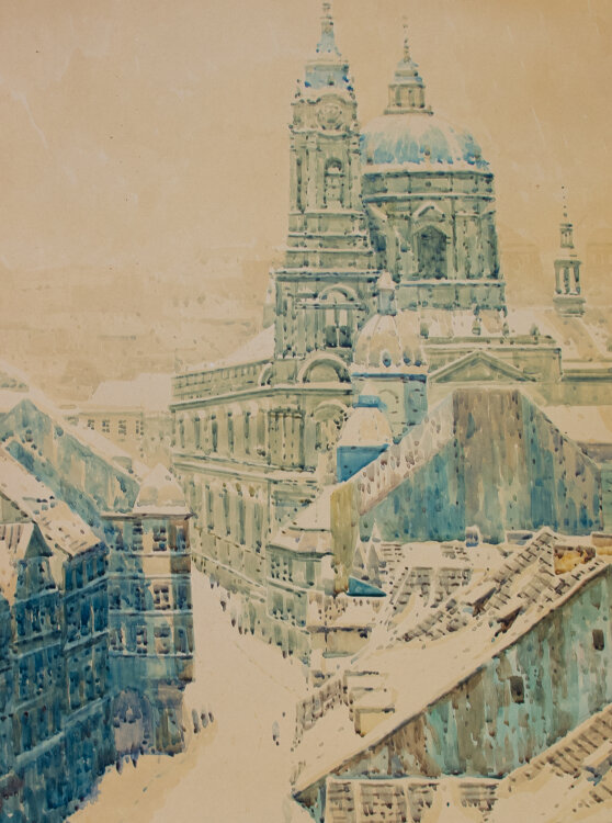 Jan Holecek - Ansicht von Prag - Aquarell - o.J.