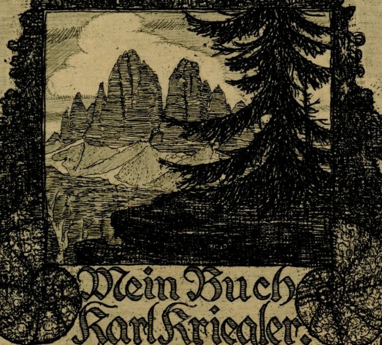 Wilhelm (Willi) Sauer - Exlibris Karl Kriegler (Gebirge) - Radierung - 1917