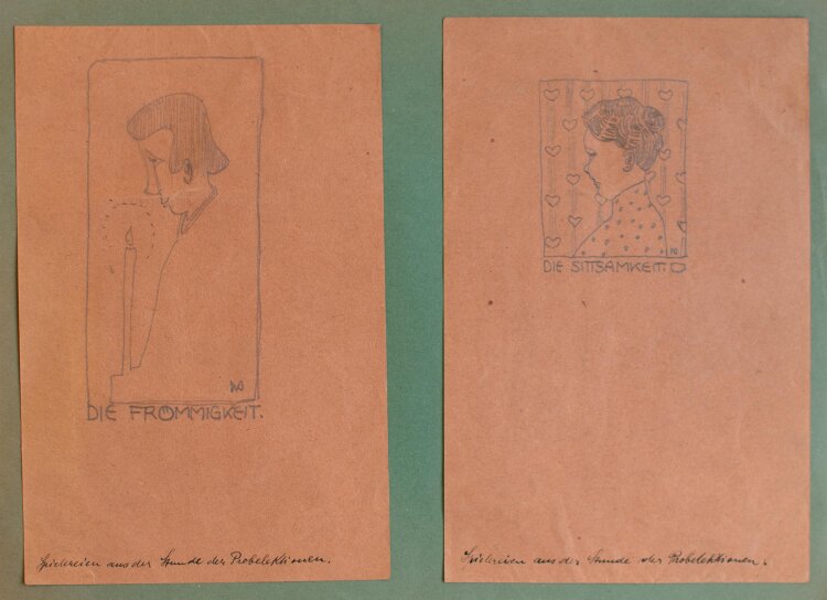 Wilhelm (Willi) Sauer - Die Frömmigkeit und Sittsamkeit - Zeichnung - um 1910/20