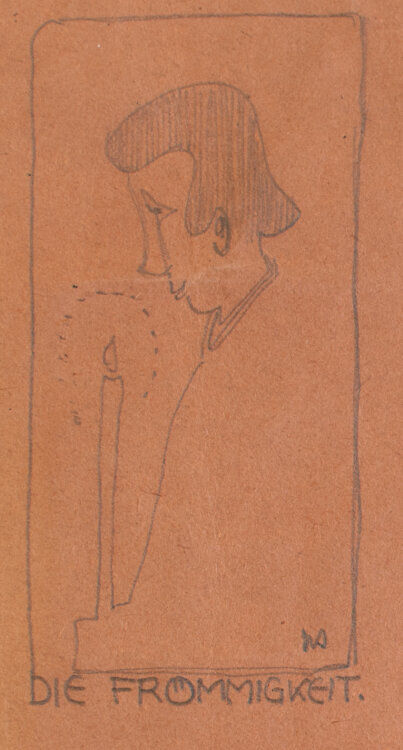 Wilhelm (Willi) Sauer - Die Frömmigkeit und Sittsamkeit - Zeichnung - um 1910/20