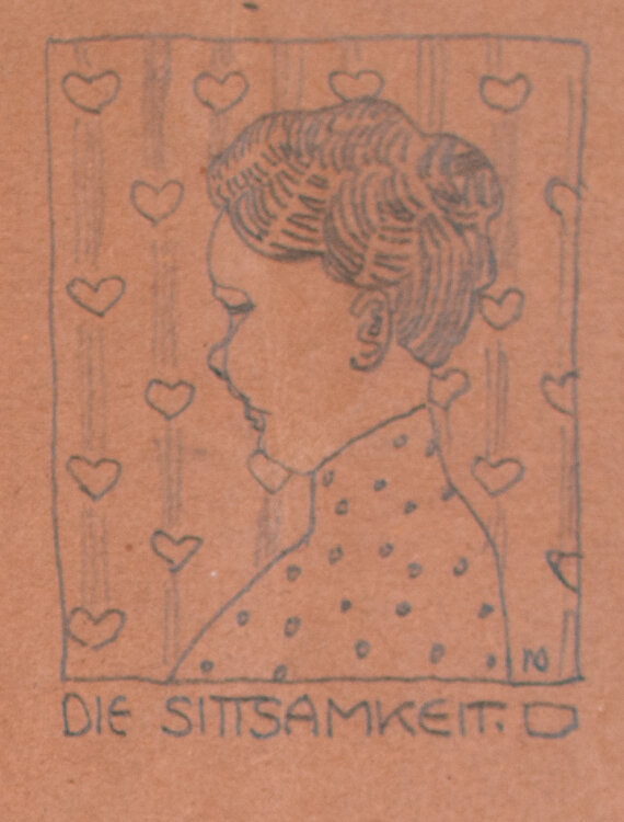 Wilhelm (Willi) Sauer - Die Frömmigkeit und Sittsamkeit - Zeichnung - um 1910/20