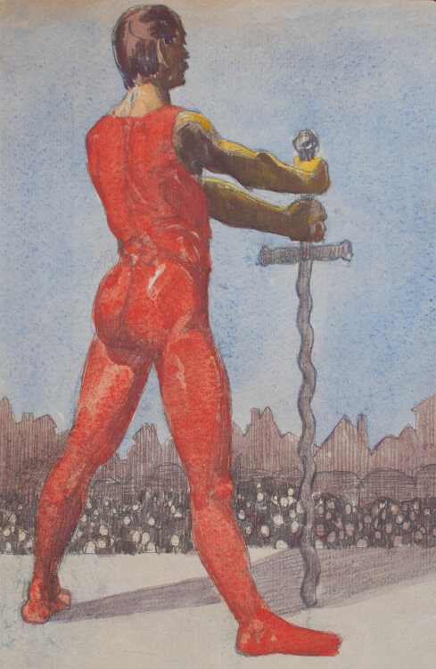 Wilhelm (Willi) Sauer - Der Superheld - Aquarell - 1912