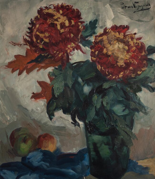 Piet van Wijngaerdt - Blumenstillleben mit Chrysanthemen - Öl auf Leinwand - o.J.