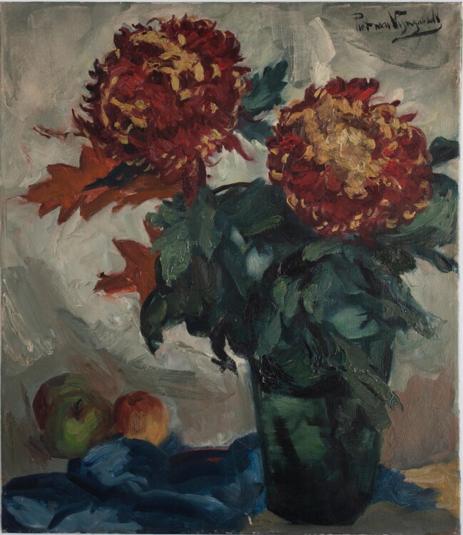 Piet van Wijngaerdt - Blumenstillleben mit Chrysanthemen - Öl auf Leinwand - o.J.