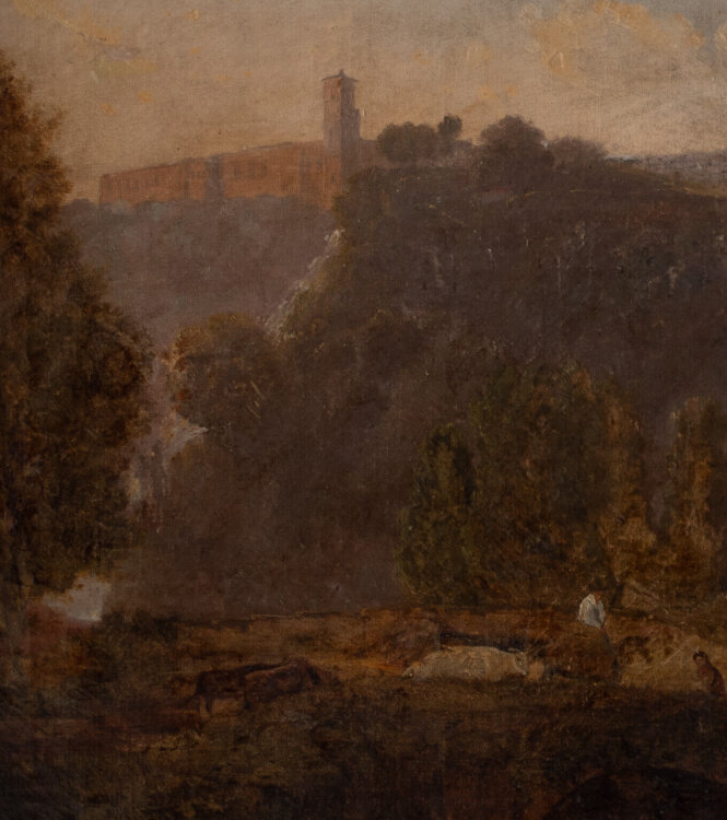 Umkreis Daniël Dupré - Romantische Landschaft mit Burg - o.J. - Öl auf Leinwand