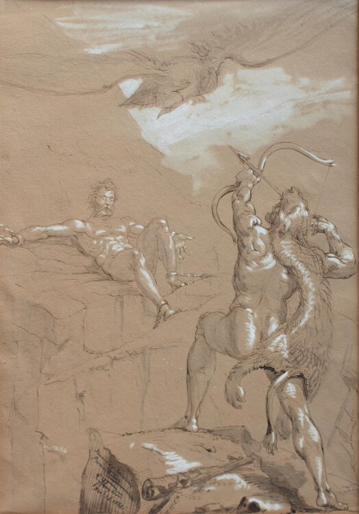 Georg Hayter - Herakles rettet Prometheus - Tusche,...