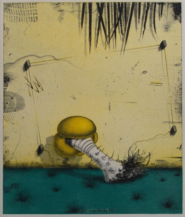 Maurilio Minuzzi - Der angebliche Pilz - Farbradierung - 1974