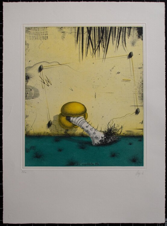 Maurilio Minuzzi - Der angebliche Pilz - Farbradierung - 1974