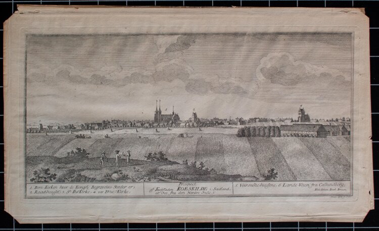 Johann Jacob Bruun - Ansicht Roskilde - Kupferstich - 1760