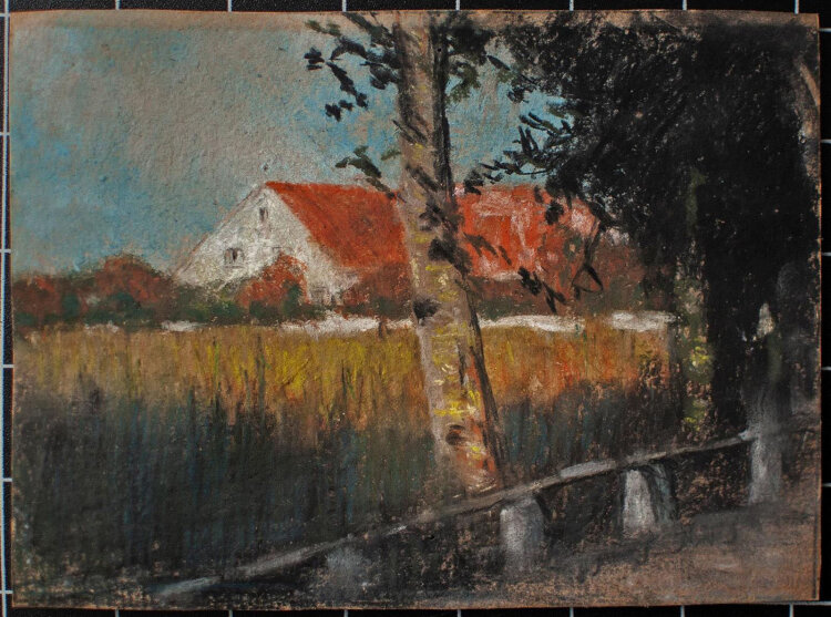 unleserlich signiert - Spätsommerliche Landschaft - o.J. - Pastell
