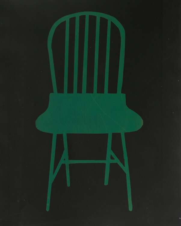 Unleserlich signiert (Rut?) - Green Chair on Black - 2015...