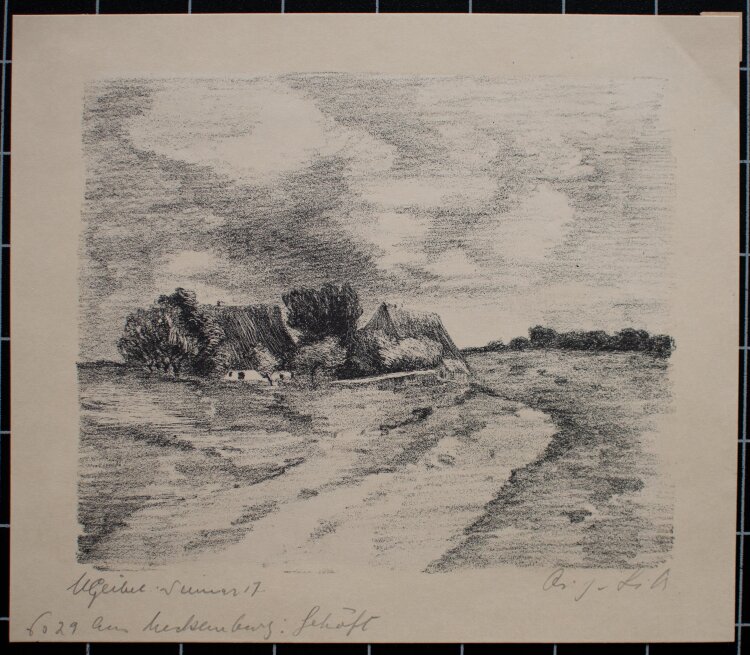 Margarethe Geibel - Aus Mecklenburg Gehöft - 1917 - Lithografie