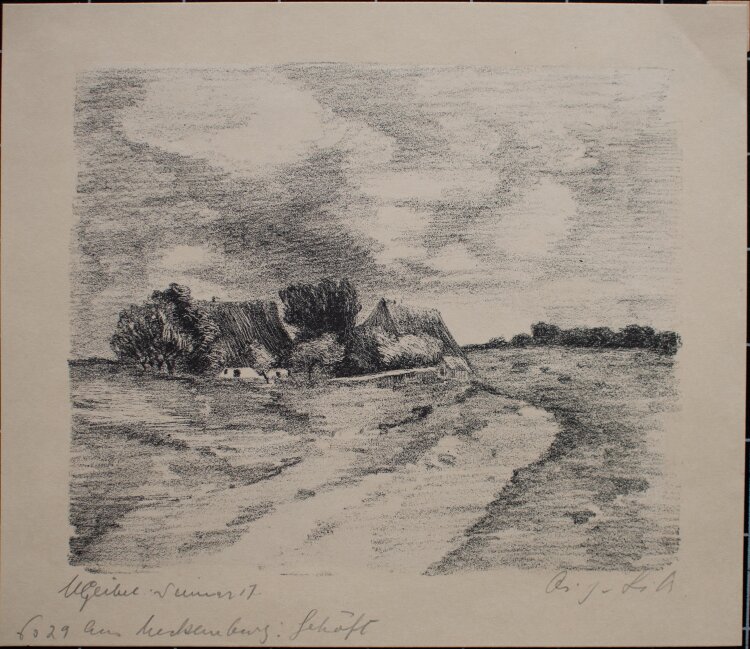 Margarethe Geibel - Aus Mecklenburg Gehöft - 1917 - Lithografie