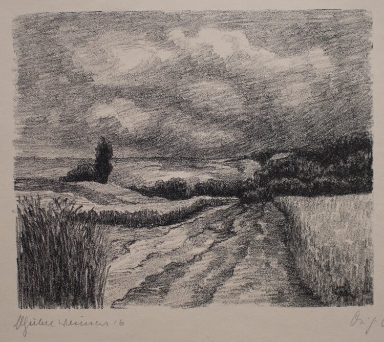 Margarethe Geibel - Aus Thüringen: Felder - 1916 - Lithografie