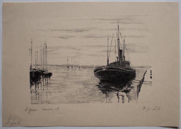 Margarethe Geibel - Hafen 2 (Wismar?) - 1918 - Lithografie