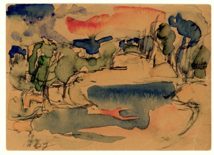 Walter Heinrich - Seelandschaft - 1969 - Aquarell