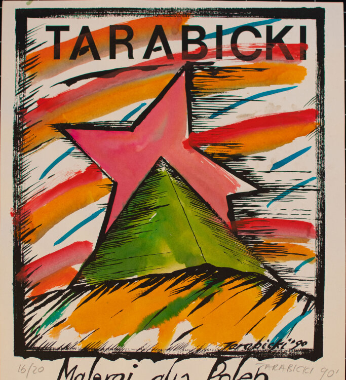Przemyslaw Cerebiez-Tarabicki - Stern - 1990 - Aquarell auf Offsetdruck