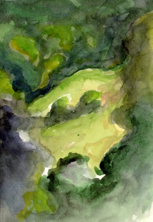 Karl-Heinz Schäfer - fließende Landschaft - 2001 - Aquarell