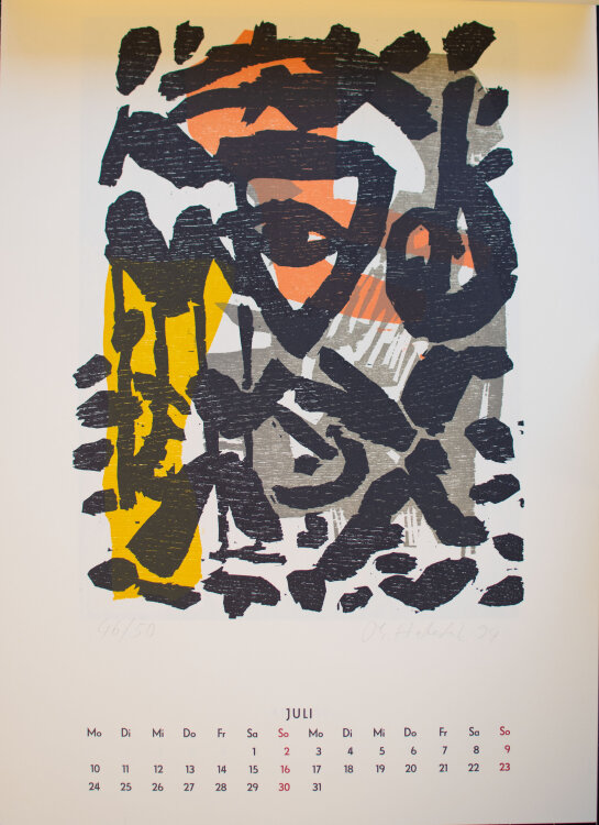 Inga und Peter Rensch, Thomas Habedank, Hanfried Wendland, Peter Werzlau, Karl H. Wesker - Grafikkalender Holzschnitte unterschiedliche Künstler - 1995 - Holzschnitte