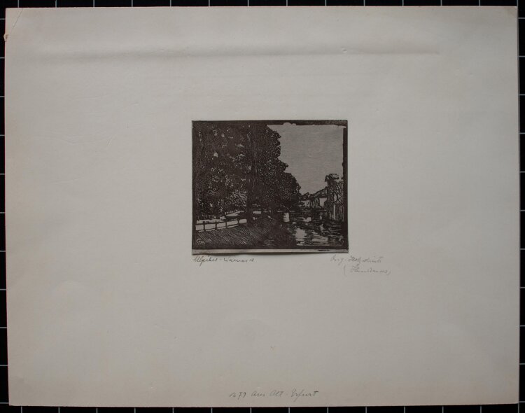 Margarethe Geibel - Stadtansicht Erfurt mit Gera - 1912 - Holzschnitt
