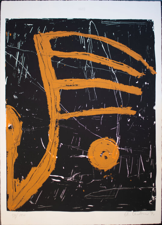 Helmut Metzner - Abstrakte figürliche Komposition - 1990 - Lithografie