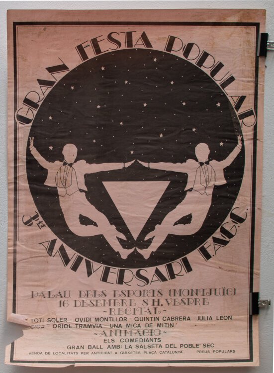 - Feierplakat Gran Festa Popular 3e Aniversari Preus Populars Catalunya - 1930er Jahre - Plakat