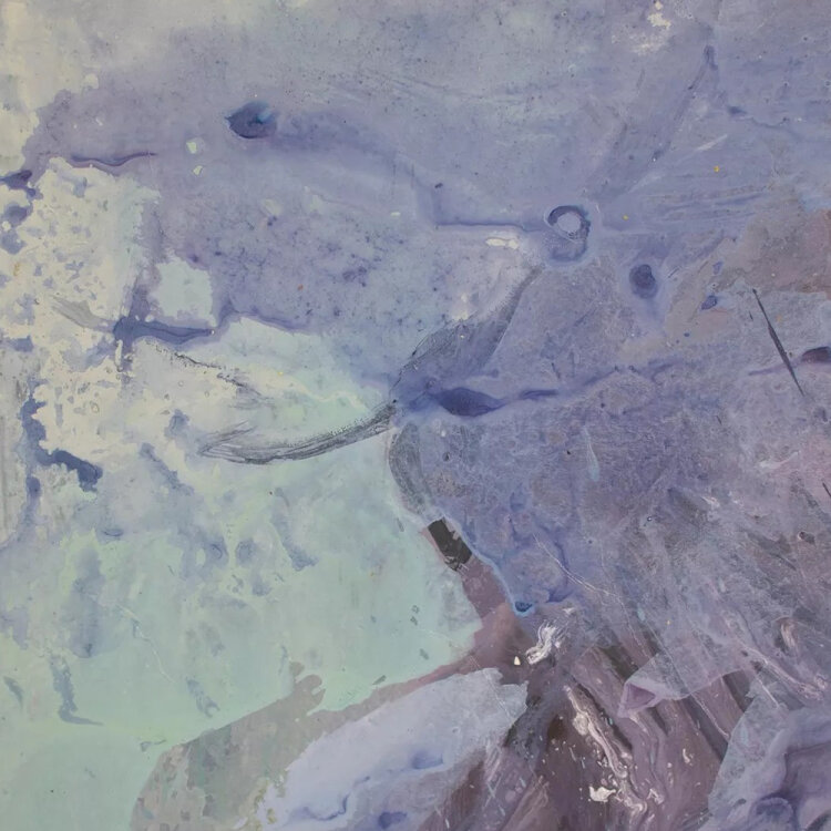 Hermann Theis - Wasserdetails, Blau, Grun, Lila - 1989 -...
