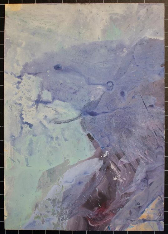 Hermann Theis - Wasserdetails, Blau, Grun, Lila - 1989 -...