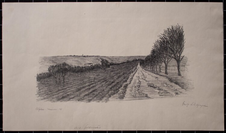 Margarethe Geibel - Landschaft und Feldweg in...