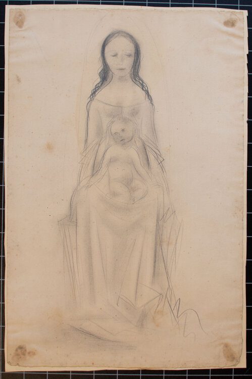 Willi Schmid - Madonna mit Christuskind - o.J. - Bleistift