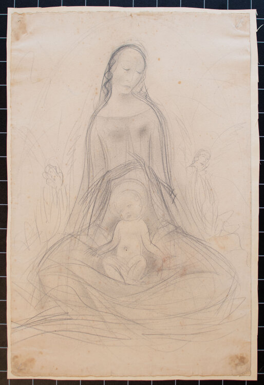 Willi Schmid - Madonna mit Christuskind - o.J. - Bleistift