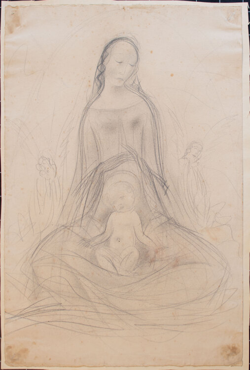 Willi Schmid - Madonna mit Christuskind - o.J. - Bleistift
