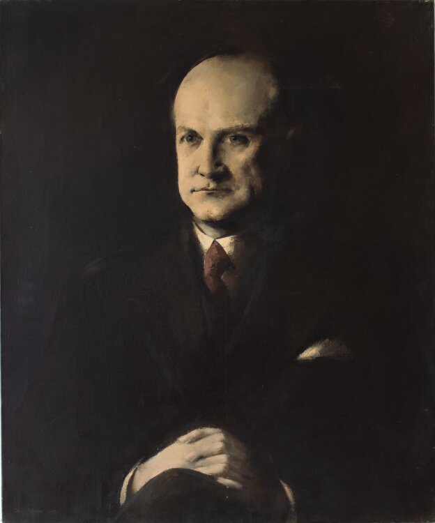 Willi Schmid - Männerporträt sitzend - 1945 - Öl auf Leinwand