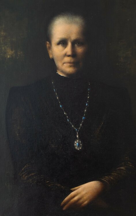 Willi Schmid - Frauenporträt mit Halskette (Meta...