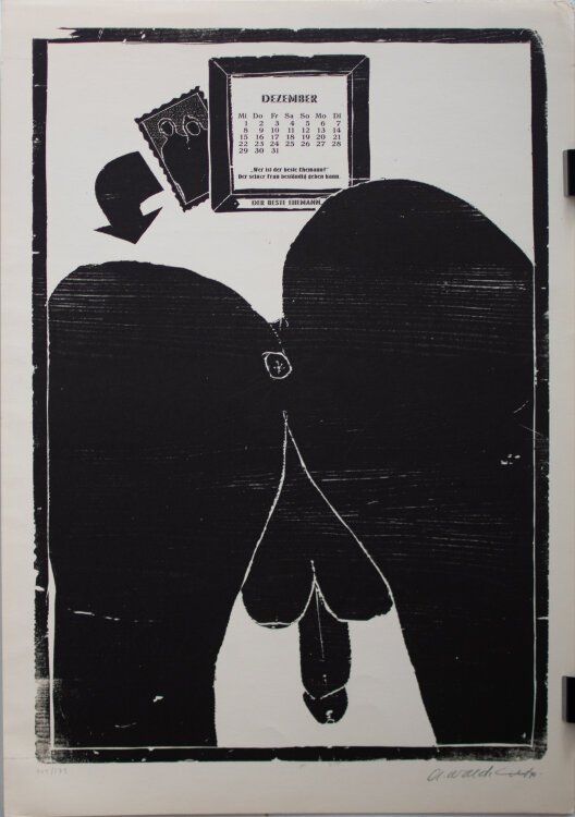 Rixdorfer Drucke, Merlin : Uwe Bremer, Ali Schindehütte, Johannes Vennekamp und Arno Waldschmidt - Rixdorfer Bilder-Kalender 1971, inspiriert auf G.J.L. Finger, Prediger zu Giersdorf - 1971 - Holzschnitte